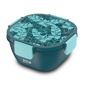 Δοχείο Φαγητού Πλαστικό Τετράγωνο We Care Πετρόλ 1700ml Nava