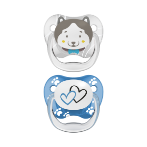 Dr Brown Ορθοδοντικές Πιπίλες Σιλικόνης PreVent 6-18m Μπλε/Γκρι