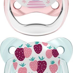 Dr Brown Ορθοδοντικές Πιπίλες Σιλικόνης PreVent 0-6m Ροζ/Μέντα