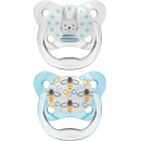 Dr Brown Ορθοδοντικές Πιπίλες Σιλικόνης PreVent 0-6m Σιελ/Γκρι