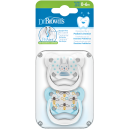 Dr Brown Ορθοδοντικές Πιπίλες Σιλικόνης PreVent 0-6m Σιελ/Γκρι