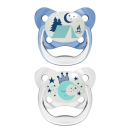 Dr Brown Ορθοδοντικές Πιπίλες Σιλικόνης PreVent Night 6-18m Μπλε/Γκρι Dr Brown Ορθοδοντικές Πιπίλες Σιλικόνης PreVent Night 6-18m Μπλε/Γκρι