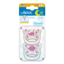 Dr Brown Ορθοδοντικές Πιπίλες Σιλικόνης PreVent Night 6-18m Ροζ/Γκρι Dr Brown Ορθοδοντικές Πιπίλες Σιλικόνης PreVent Night 6-18m Ροζ/Γκρι