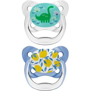 Dr Brown Ορθοδοντικές Πιπίλες Σιλικόνης Πεταλούδα PreVent 6-18m Grey/Blue