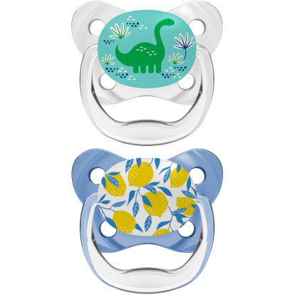 Dr Brown Ορθοδοντικές Πιπίλες Σιλικόνης Πεταλούδα PreVent 6-18m Grey/Blue