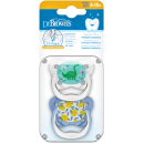 Dr Brown Ορθοδοντικές Πιπίλες Σιλικόνης Πεταλούδα PreVent 6-18m Grey/Blue