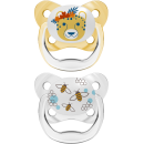 Dr Brown Ορθοδοντικές Πιπίλες Σιλικόνης Πεταλούδα PreVent 6-18m Κίτρινο-Γκρι