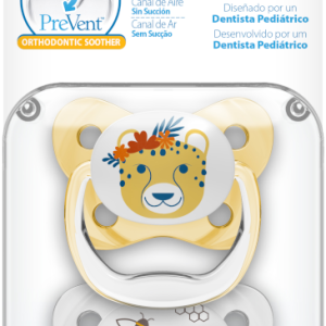 Dr Brown Ορθοδοντικές Πιπίλες Σιλικόνης Πεταλούδα PreVent 6-18m Κίτρινο-Γκρι