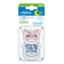 Dr Brown Ορθοδοντικές Πιπίλες Σιλικόνης Πεταλούδα PreVent Night 0-6m Ροζ/Γκρι Dr Brown Ορθοδοντικές Πιπίλες Σιλικόνης Πεταλούδα PreVent Night 0-6m Ροζ/Γκρι