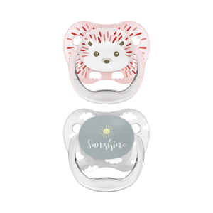 Dr Brown Ορθοδοντικές Πιπίλες Σιλικόνης PreVent 0-6m Ροζ/Γκρι