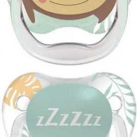 Dr Brown Ορθοδοντικές Πιπίλες Σιλικόνης PreVent 6-18m Μέντα Αρκουδάκι &Zzzzz