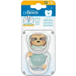 Dr Brown Ορθοδοντικές Πιπίλες Σιλικόνης PreVent 6-18m Μέντα Αρκουδάκι &Zzzzz