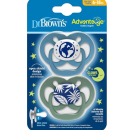 Dr. Brown's Advantage Night Πιπίλα Σιλικόνης Μπλε / Χακί 6-18m Dr. Brown's Advantage Night Πιπίλα Σιλικόνης Μπλε / Χακί 6-18m