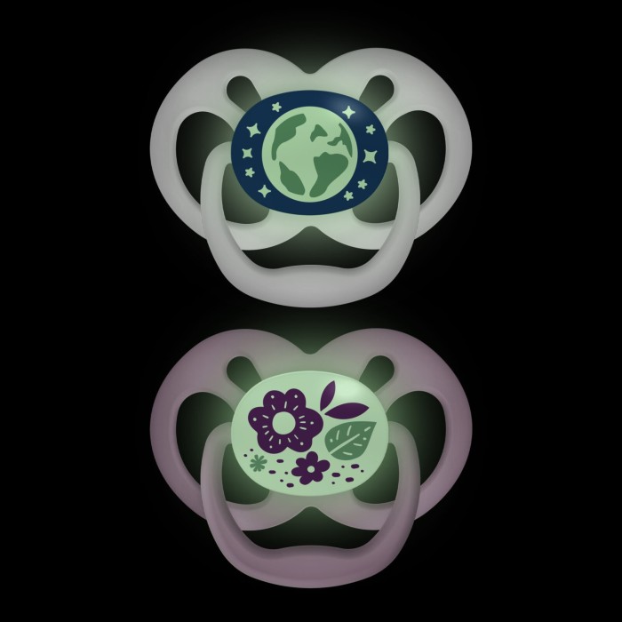 Dr. Brown's Advantage Night Πιπίλα Σιλικόνης Μωβ/Γκρι 6-18m 2τμχ