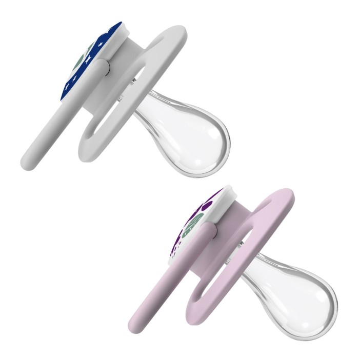 Dr. Brown's Advantage Night Πιπίλα Σιλικόνης Μωβ/Γκρι 6-18m 2τμχ