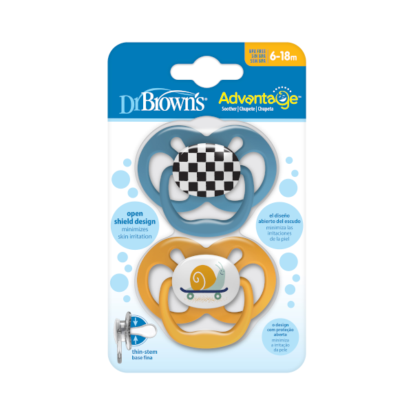 Dr. Brown's Advantage Πιπίλα Σιλικόνης Μπλε/Κίτρινο 6-18m