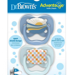 Dr. Brown's Advantage Πιπίλα Σιλικόνης Μπλε/Σιελ 0-6m 2τμχ