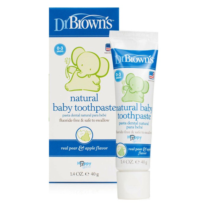 Dr. Brown's Βρεφική Οδοντόκρεμα με γεύση Μήλο - Αχλαδι 40gr 0-3ετών