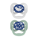 Dr. Brown's Πιπίλες Σιλικόνης Ωκεανός Λευκό-Μέντα Νυκτός με Θήκη για 0-6 μηνών 2τμχ