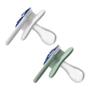 Dr. Brown's Πιπίλες Σιλικόνης Ωκεανός Λευκό-Μέντα Νυκτός με Θήκη για 0-6 μηνών 2τμχ