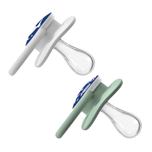 Dr. Brown's Πιπίλες Σιλικόνης Ωκεανός Λευκό-Μέντα Νυκτός με Θήκη για 0-6 μηνών 2τμχ