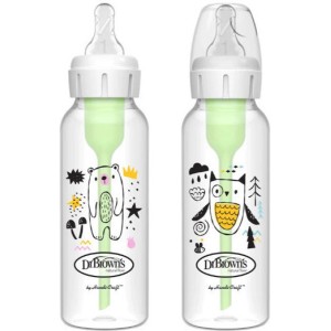 Dr. Brown’s Πλαστικό Μπιμπερό με Στενό Λαιμό Options+Aρκούδα/Κουκουβάγια 2τμχ