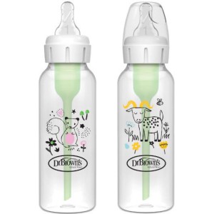 Dr. Brown’s Πλαστικό Μπιμπερό με Στενό Λαιμό Options+Σκίουρος/Κατσίκα 2τμχ