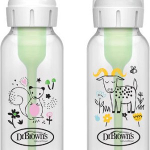 Dr. Brown’s Πλαστικό Μπιμπερό με Στενό Λαιμό Options+Σκίουρος/Κατσίκα 2τμχ