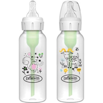 Dr. Brown’s Πλαστικό Μπιμπερό με Στενό Λαιμό Options+Σκίουρος/Κατσίκα 2τμχ
