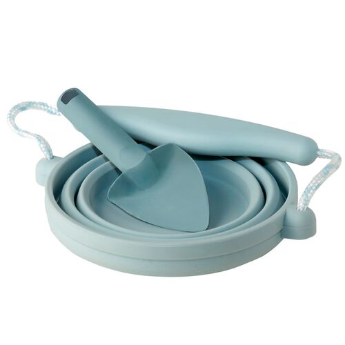 Scrunch Σετ Πτυσσόμενο κουβαδάκι με φτυαράκι ''Duck Egg Blue''