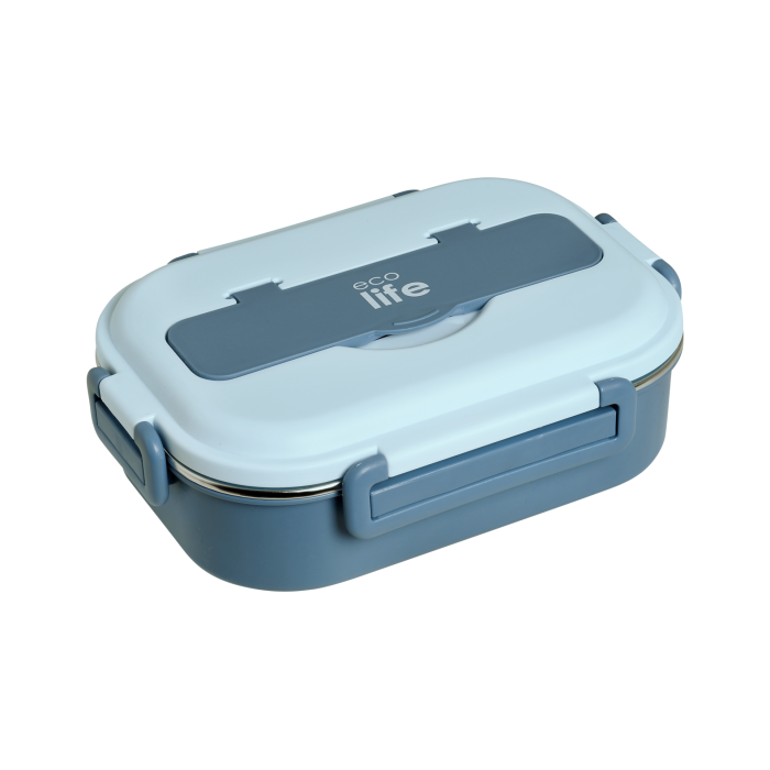 Eco Life Φαγητοδοχείο 1Lt 3 Θέσεων Γαλάζιο Eco Life Φαγητοδοχείο 1Lt 3 Θέσεων Γαλάζιο