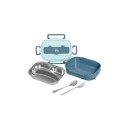 Eco Life Φαγητοδοχείο 1Lt 3 Θέσεων Γαλάζιο Eco Life Φαγητοδοχείο 1Lt 3 Θέσεων Γαλάζιο