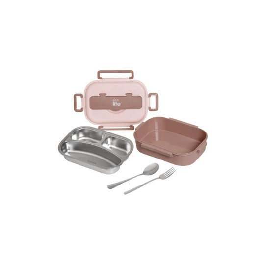 Eco Life Φαγητοδοχείο 1Lt 3 Θέσεων Ροζ Eco Life Φαγητοδοχείο 1Lt 3 Θέσεων Ροζ