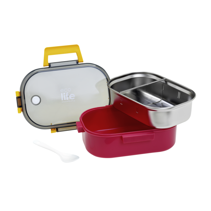 Eco Life Φαγητοδοχείο Με Χώρισμα Deep Rose 900ml Eco Life Φαγητοδοχείο Με Χώρισμα Deep Rose 900ml
