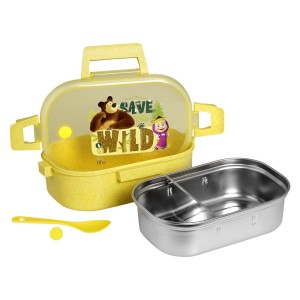 Eco Life Φαγητοδοχείο Με Χώρισμα Masha - Save The Wild 900ml Eco Life Φαγητοδοχείο Με Χώρισμα Masha - Save The Wild 900ml