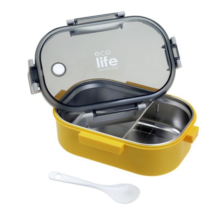 Eco Life Φαγητοδοχείο Με Χώρισμα Yellow 900ml Eco Life Φαγητοδοχείο Με Χώρισμα Yellow 900ml