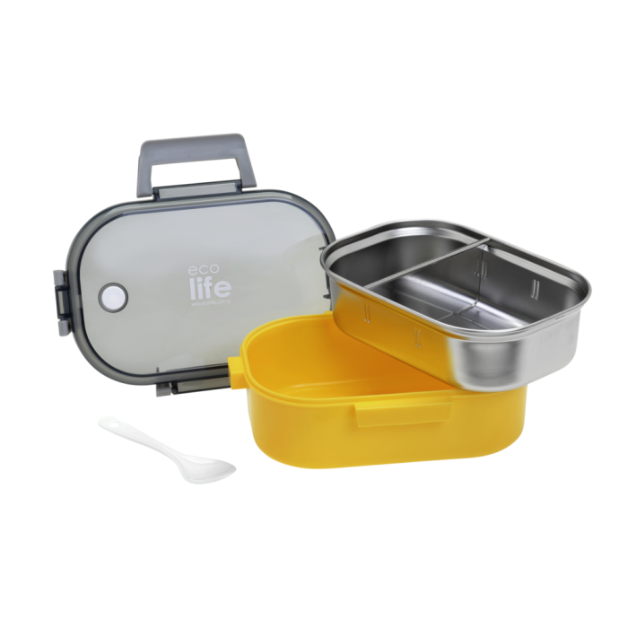 Eco Life Φαγητοδοχείο Με Χώρισμα Yellow 900ml Eco Life Φαγητοδοχείο Με Χώρισμα Yellow 900ml
