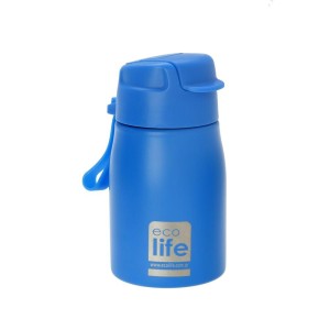 Eco Life Παγουράκι 400ml Με Eσωτερικό Καλαμάκι Blue