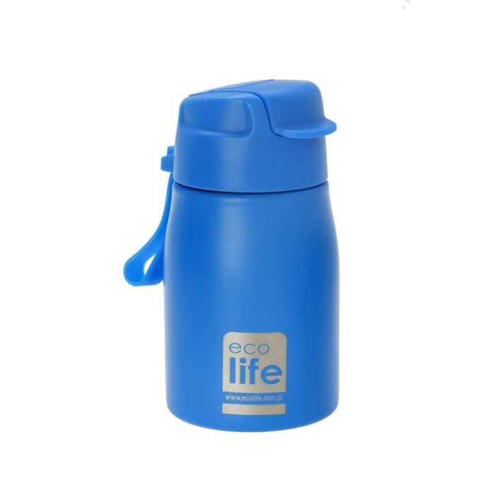 Eco Life Παγουράκι 400ml Με Eσωτερικό Καλαμάκι Blue Eco Life Παγουράκι 400ml Με Eσωτερικό Καλαμάκι Blue