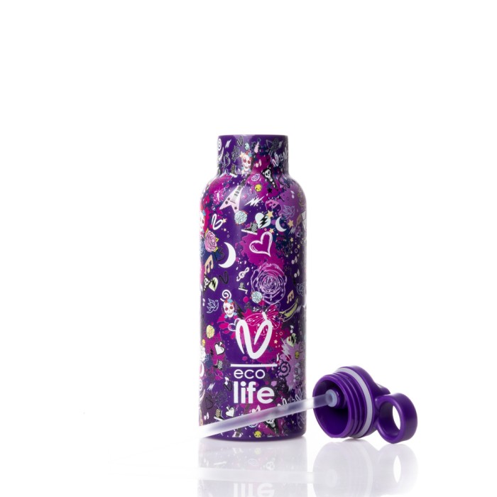 Eco Life Παγούρι Θερμός Ανοξείδωτο Με Καλαμάκι Das 500ml