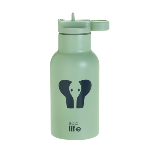 Eco Life Παγούρι Θερμός Ανοξείδωτο Με Καλαμάκι Kids Thermos Animals Elephant 350ml