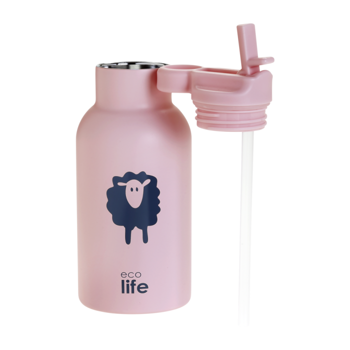 Eco Life Παγούρι Θερμός Ανοξείδωτο Με Καλαμάκι Kids Thermos Animals Sheep 350ml Eco Life Παγούρι Θερμός Ανοξείδωτο Με Καλαμάκι Kids Thermos Animals Sheep 350ml