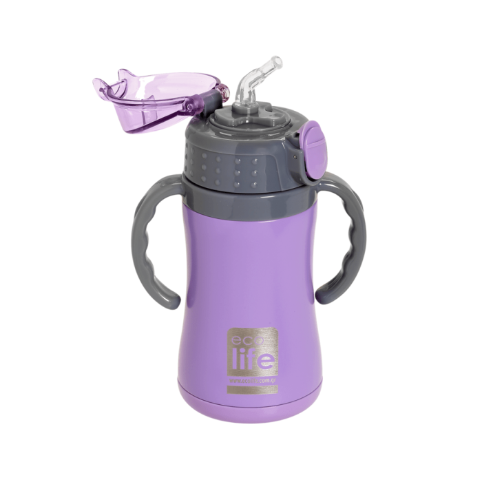 Eco Life Παγούρι Θερμός Ανοξείδωτο Με Καλαμάκι Kids Thermos Lilac 300ml Eco Life Παγούρι Θερμός Ανοξείδωτο Με Καλαμάκι Kids Thermos Lilac 300ml
