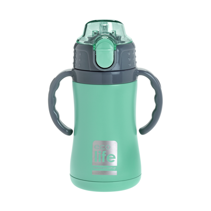Eco Life Παγούρι Θερμός Ανοξείδωτο Με Καλαμάκι Kids Thermos Mint 300ml
