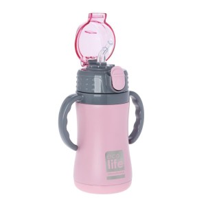 Eco Life Παγούρι Θερμός Ανοξείδωτο Με Καλαμάκι Kids Thermos Pink 300ml Eco Life Παγούρι Θερμός Ανοξείδωτο Με Καλαμάκι Kids Thermos Pink 300ml