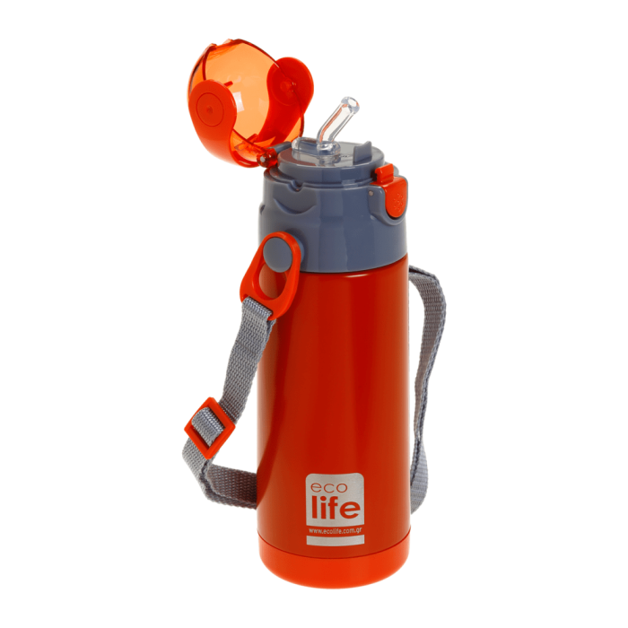 Eco Life Παγούρι Θερμός Ανοξείδωτο Με Καλαμάκι Kids Thermos Red 400ml Eco Life Παγούρι Θερμός Ανοξείδωτο Με Καλαμάκι Kids Thermos Red 400ml