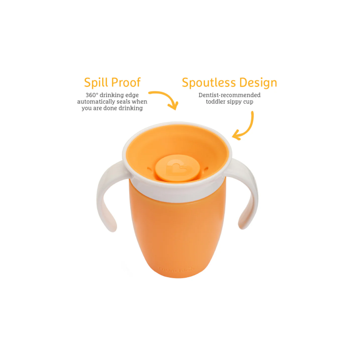 Εκπαιδευτικό Κύπελλο με λαβές Miracle 360 Trainer Cup Orange Munchkin 207ml Εκπαιδευτικό Κύπελλο με λαβές Miracle 360 Trainer Cup Orange Munchkin 207ml