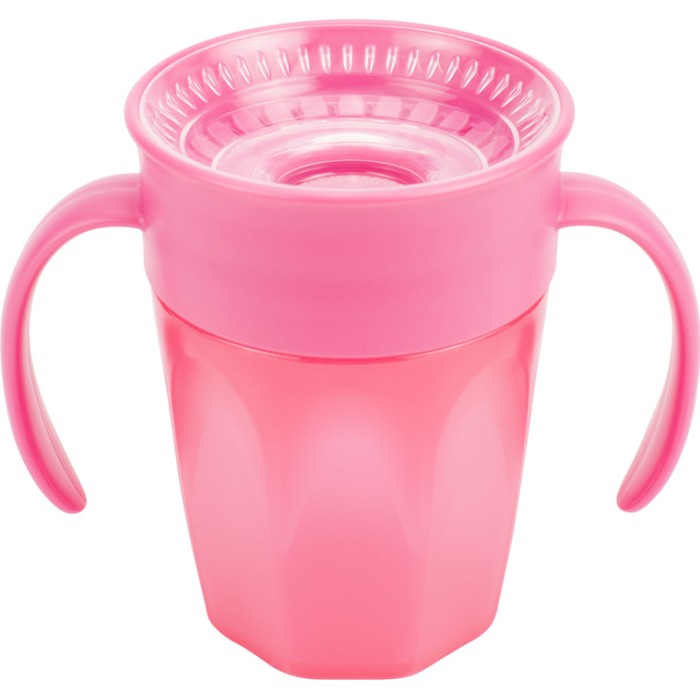 Εκπαιδευτικό Κύπελο 360° με Λαβές Ροζ 200ml Dr. Brown's