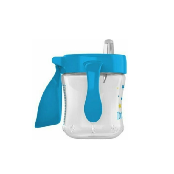 Εκπαιδευτικό Κύπελλο με Καπάκι & Λαβές Μπλε Αστεράκια 180ml 6m+ Dr. Brown's
