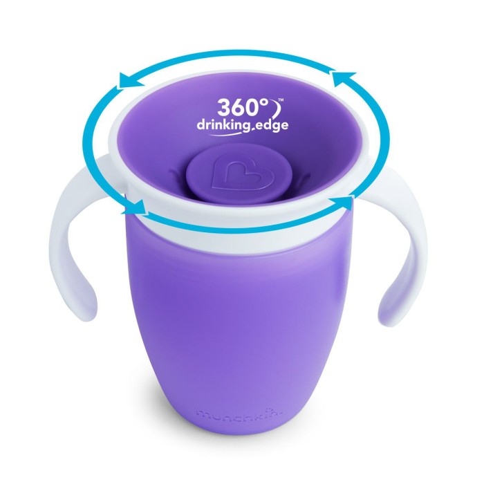 Εκπαιδευτικό Κύπελλο με λαβές Miracle 360 Trainer Cup Μωβ Munchkin 207ml